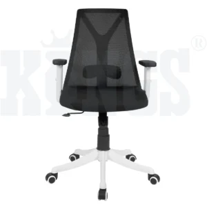 Libra White & Black Mesh Revolving Chair (Nylon)