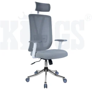 Meteor Mesh Back Revolving Chair (Chrome Grey)