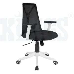 Libra White & Black Mesh Revolving Chair (Nylon)