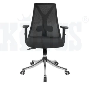 Libra Black Mesh Revolving Chair (Chrome)